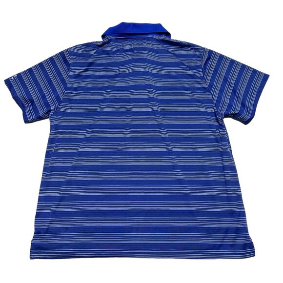 Chicago Cubs Polo Shirt Mens XL Blue Striped Performance MLB Short Sleeve - Picture 3 of 8